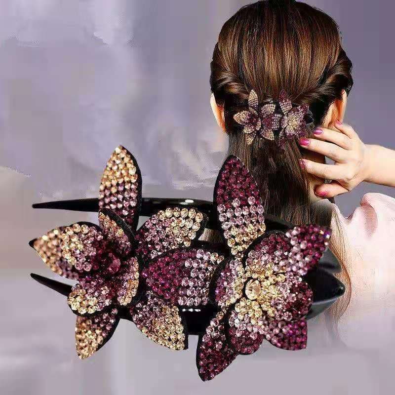 Coreano strass grampo de cabelo feminino clipe cocar Duckbill clipe de cabelo mãe Hairpin cabeça flor High-End requintad