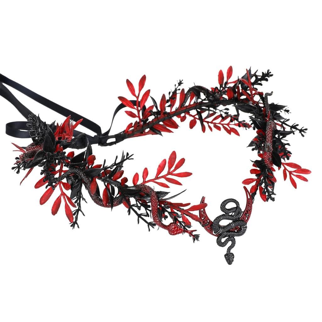 MOSTORY Coroa Gótica de Flor de Cobra - Tiara Medusa Coroa de Elfo Sombrio Aro Floral Celta para Cosplay de Bruxa Acessó