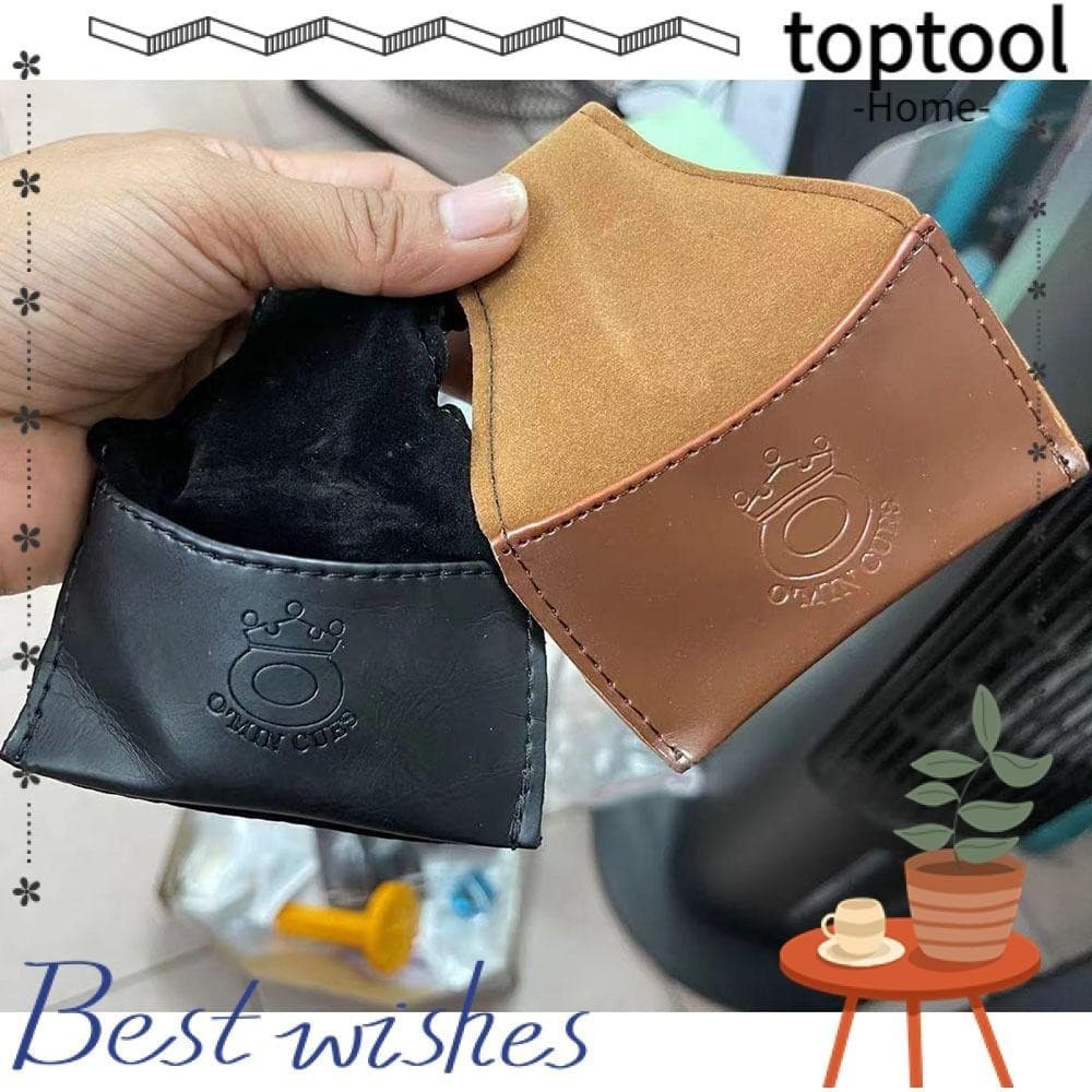 TOPTOOL Faux Porta Giz De Couro , Acessórios De Bilhar Com Clip Bolsa Preta PU
