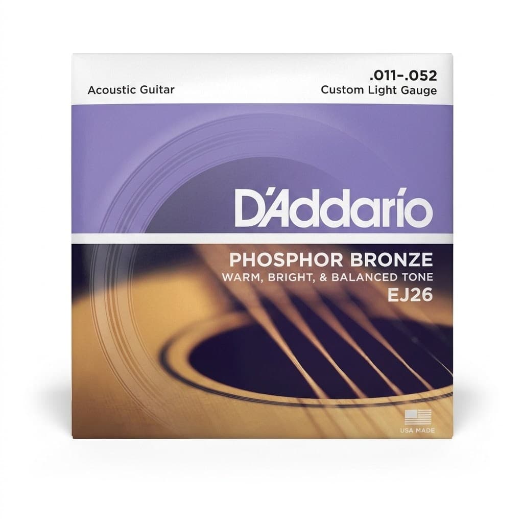 Jogo de Cordas Encordoamento Violão Aço Daddario EJ26 Bronze Fosforoso 011052