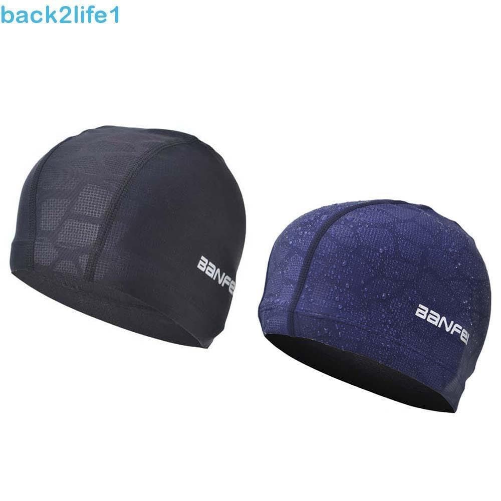 BACK2LIFE1 Toucas De Natação Masculinas E Femininas Extensíveis Chapéu Grande À Prova D'água Turbante De Tecido Elástico