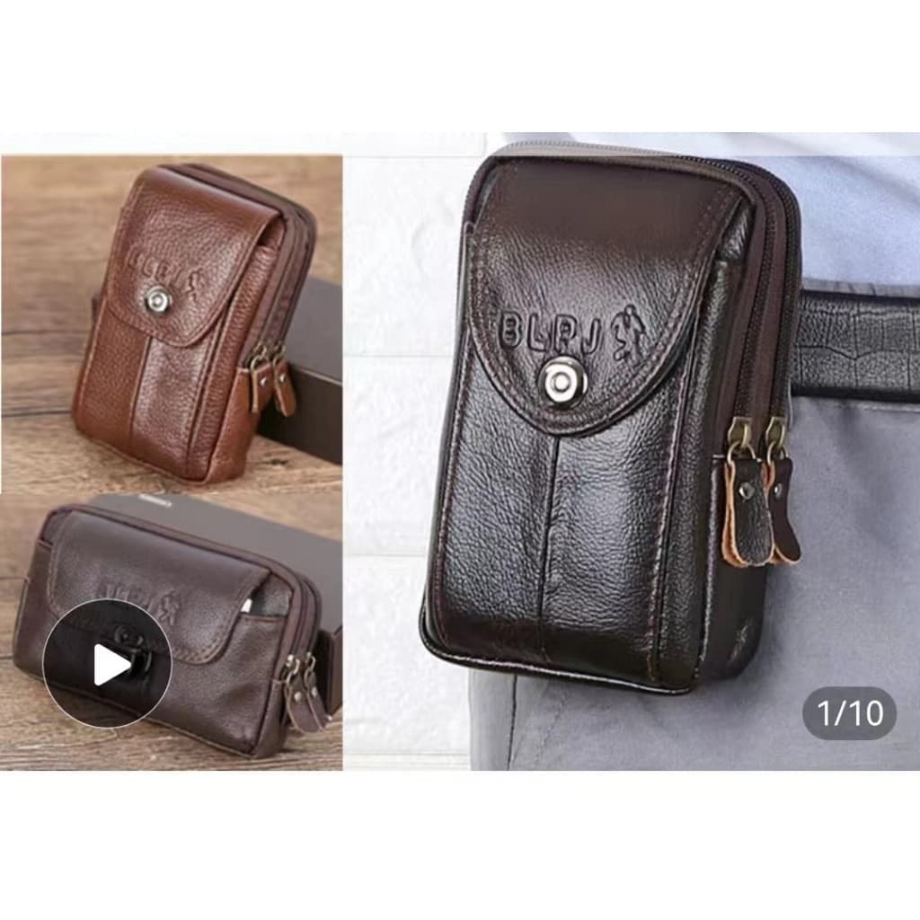 Bolsa para celular masculina de couro genuíno de 5,5 polegadas, transversal/vertical, carteira de cinto de camada única
