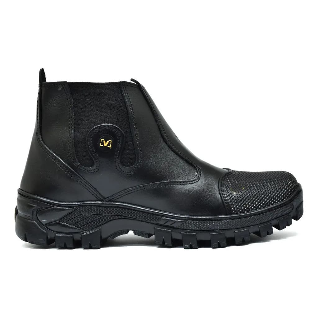 Bota Botina Trabalho Resistente Couro Macia Palmilha Gel