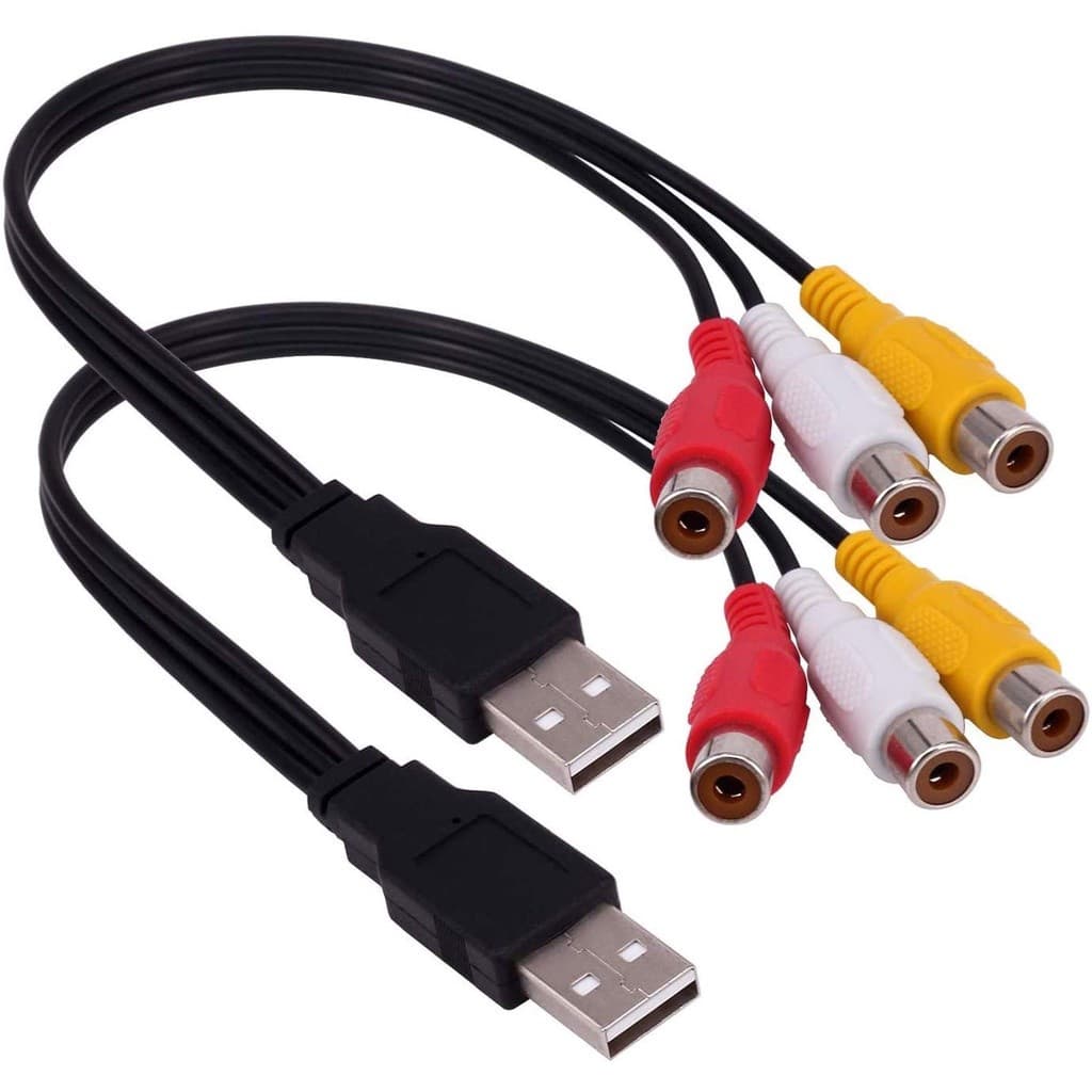 (2 Pacotes) Cabo USB Para 3RCA , A 2.0 Macho 3 RCA Fêmea Placa De Captura De Áudio E Vídeo AV Com