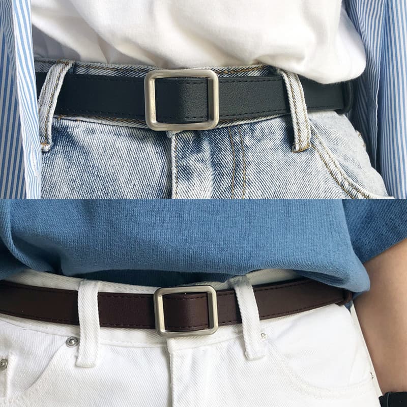 Cinto fino estilo britânico perfurado masculino Casual Jeans cinto não perfurado cinto estreito versão coreana cinto All