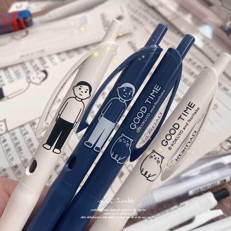 Japão kokuyo kokuyo Co-Branded Gel caneta Noritake Push tipo caneta de secagem rápida à base de água estudante dedicado
