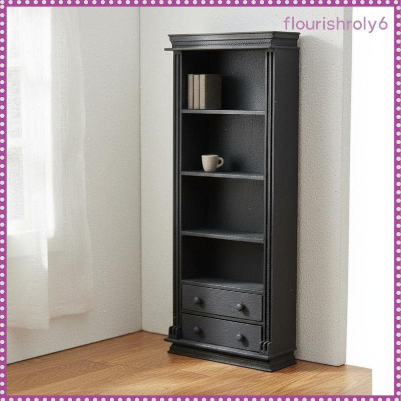 [Flourishroly6] Estante Em Miniatura Prateleira Multicamadas Rack De Armazenamento Para Casa De Bonecas Decoração De Qua