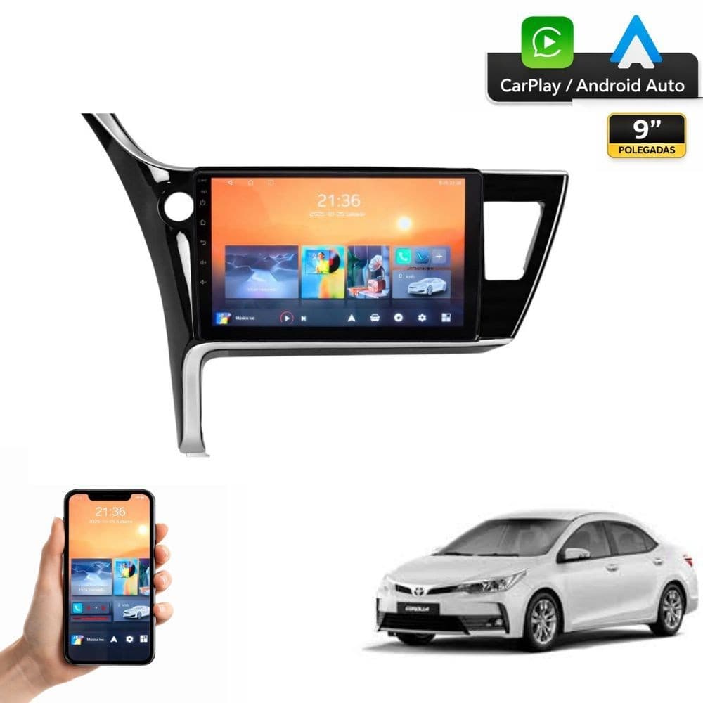 Kit Multimídia 9' Adak QuadCore 64gb Toyota Corolla 2019