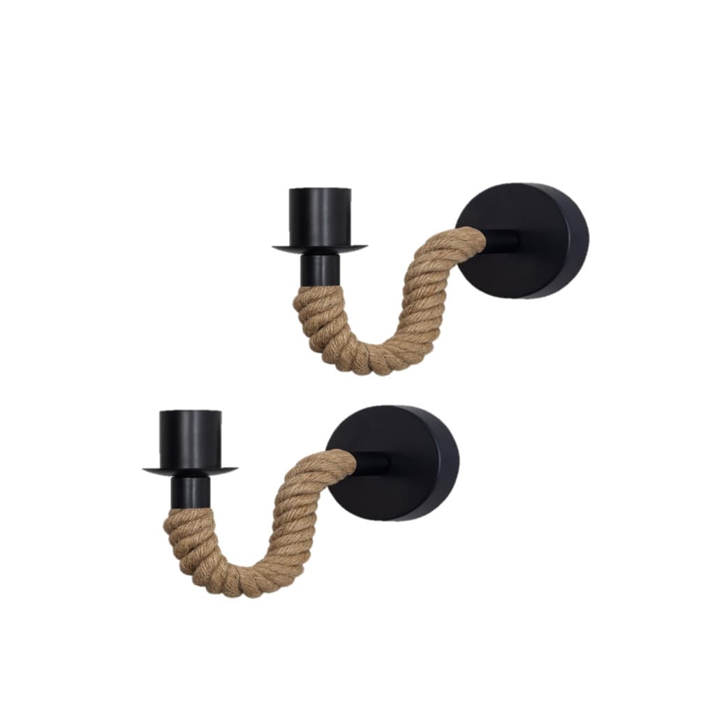 2 Arandela Doca Gmh com Corda Natural – Soquete E27 Bivolt