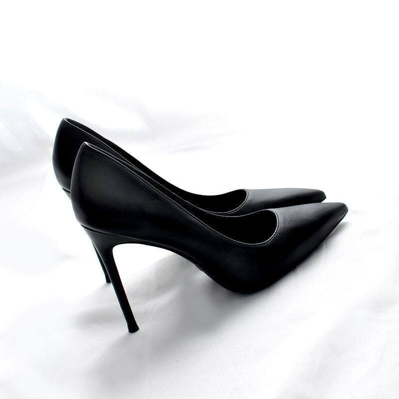 Roupa Formal de salto alto feminino salto Stiletto apontou Toe Hotel sapatos de trabalho feminino salto médio preto etiq