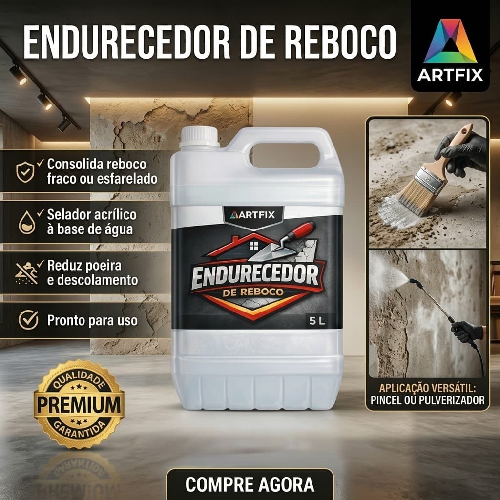 Endurecedor de Superfície 5 Litros para Reboco Fraco  – Fortalece, Fixa e Recupera Paredes