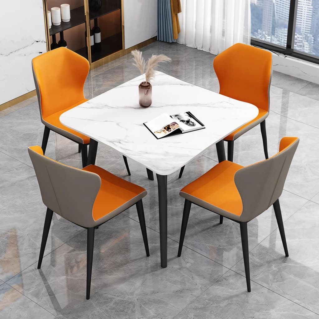 Mesa de jantar de ardósia doméstica pequena apartamento mesa quadrada cadeira combinação recepção recepção recepção de c