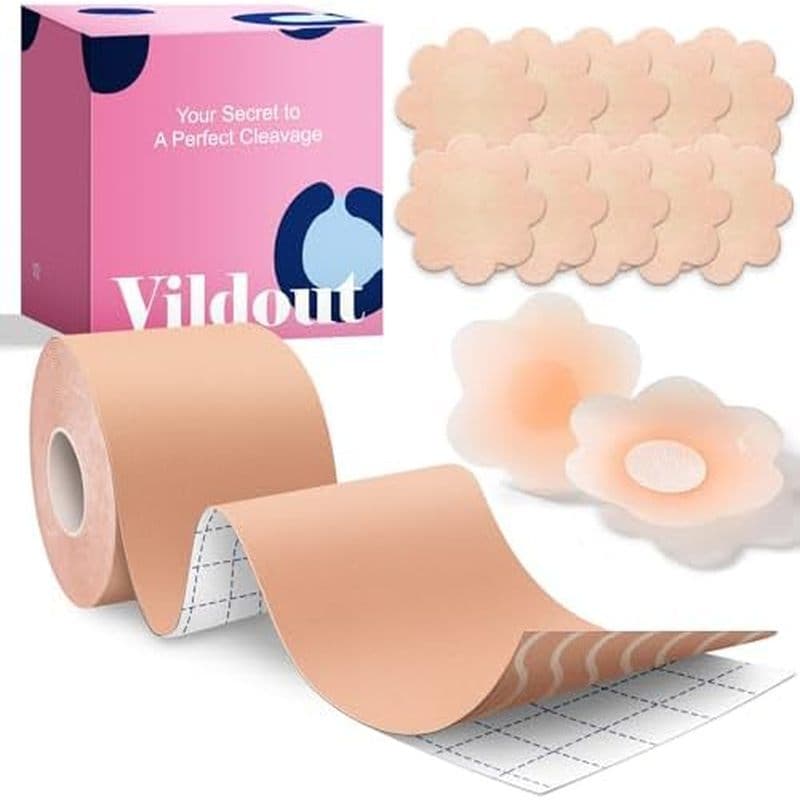 Kit De Fita Para Seios-Boobtape Levantar Os Com Pétalas E Capas , Adesiva Respirável Sutiã , Push Up Boobytape Grandes A