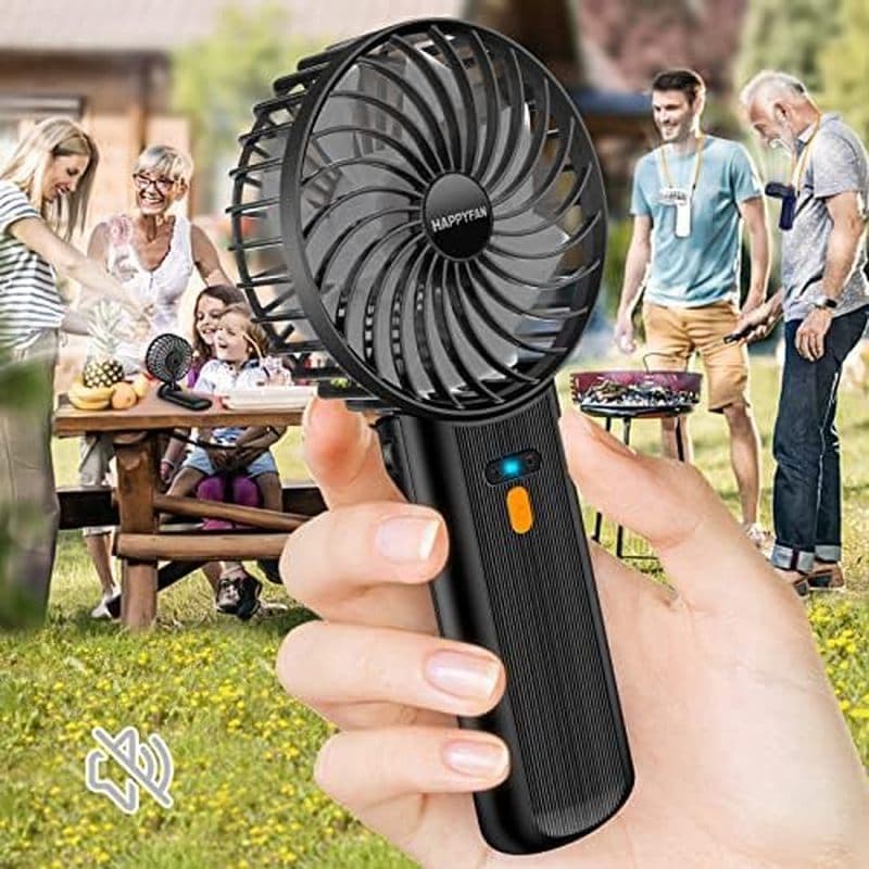 Ventilador Portátil 3 Em 1 Com 4 Velocidades-De Mesa Recarregável , Alça Dobrável & amp ; Corda Ajustável , Resfriamento