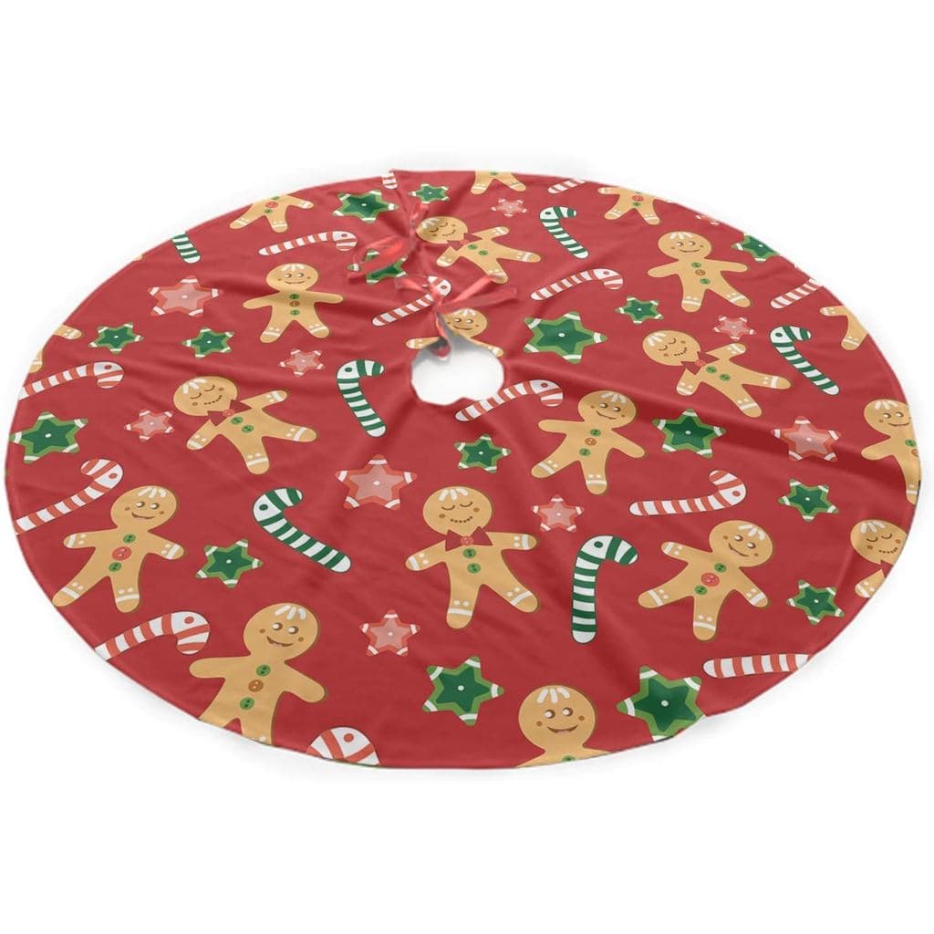 Bonito Homem de Gengibre de Natal, Saia para Árvore de Natal, Tapete para Árvore de Natal, Decorações para Festas de Fim