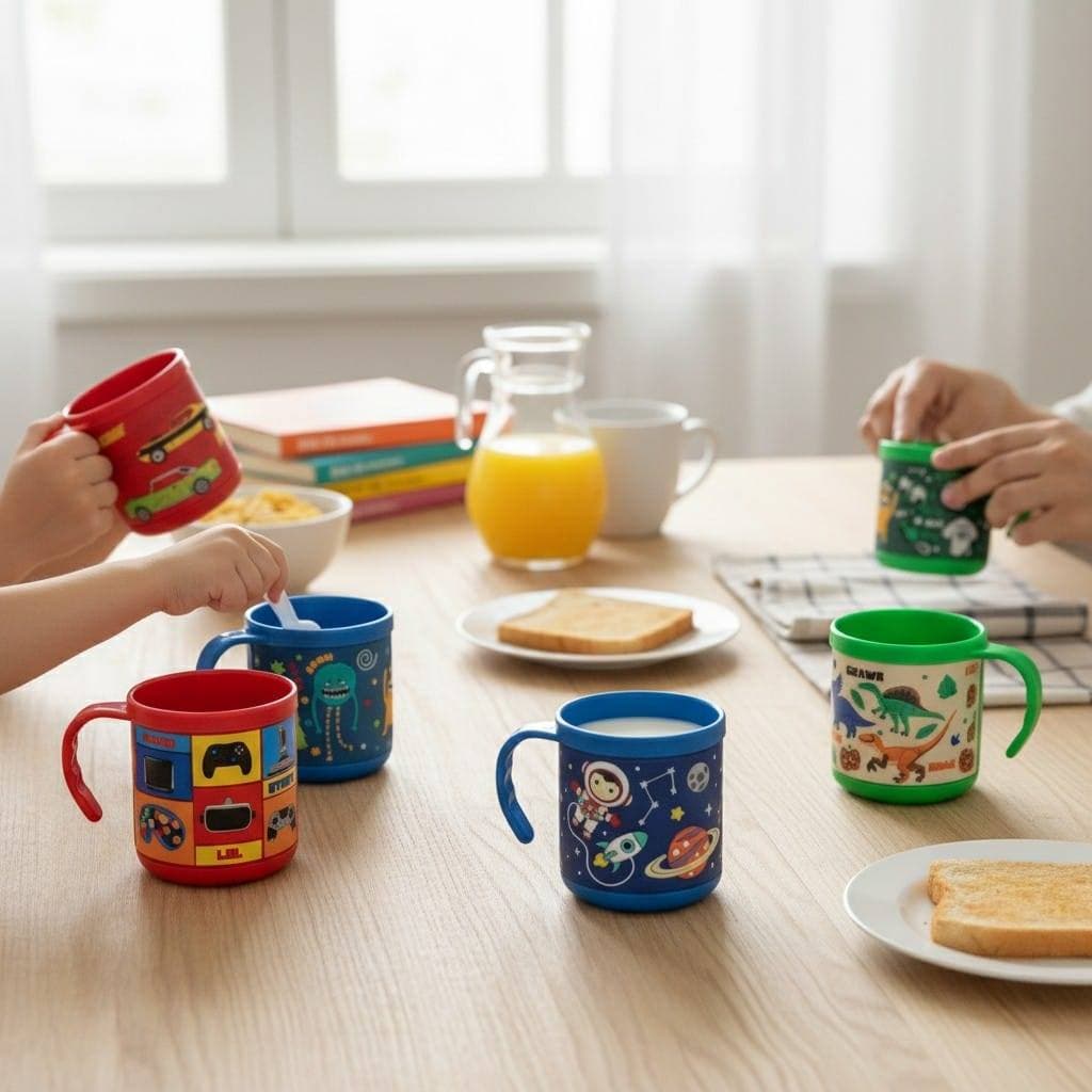 Copo Infantil Emborrachado Meninos Caneca de Criança Escolar