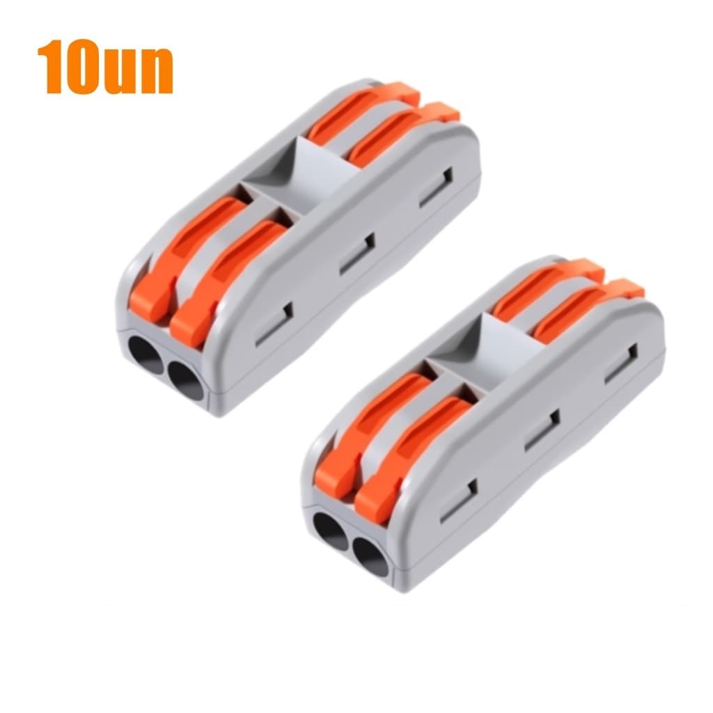kit 10un Conector  Compacto Elétrico Emenda E Derivação 4mm e 6mm