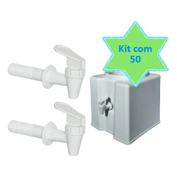 Kit 50 Torneiras Filtro De Barro E Suporte Para Galão