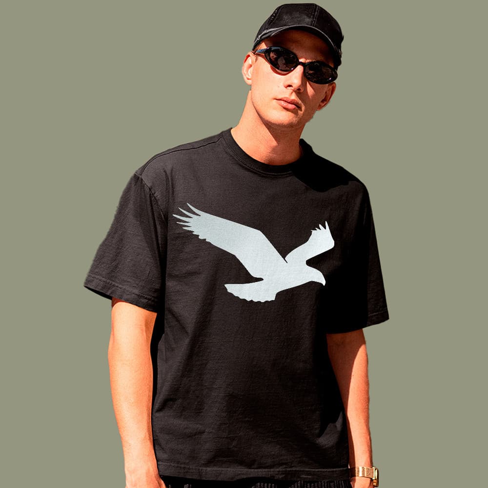 Camiseta Básica Águia Silhueta Moda Urbana Premium 100% Algodão