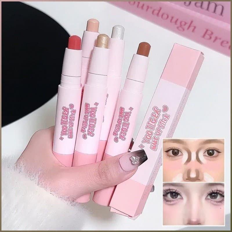 【Dual Function】✨Hot Sale✨/Dual Ended Contour Stick/Natural Highlighter Stick/Blush Stick/Long
