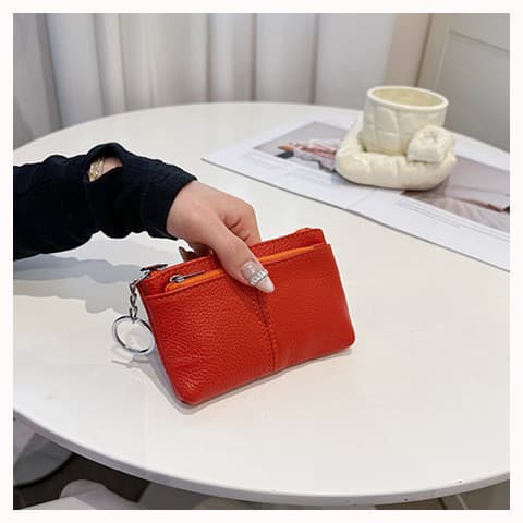 Porta Moedas Feminino Couro Legitimo Carteira Mini Chaveiro Presente Dia Das Maes Slim Luxo 2026