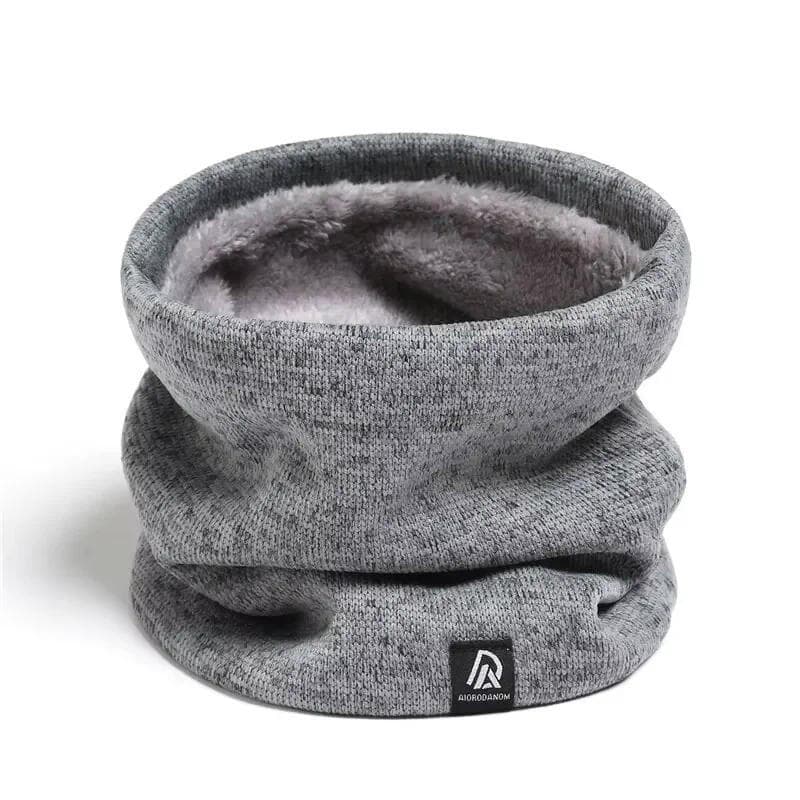 Unissex Sólido Pelúcia Quente Inverno Anel Cachecol Feminino Masculino Malha Rosto Cheio Máscara Snood Pescoço Cachecóis