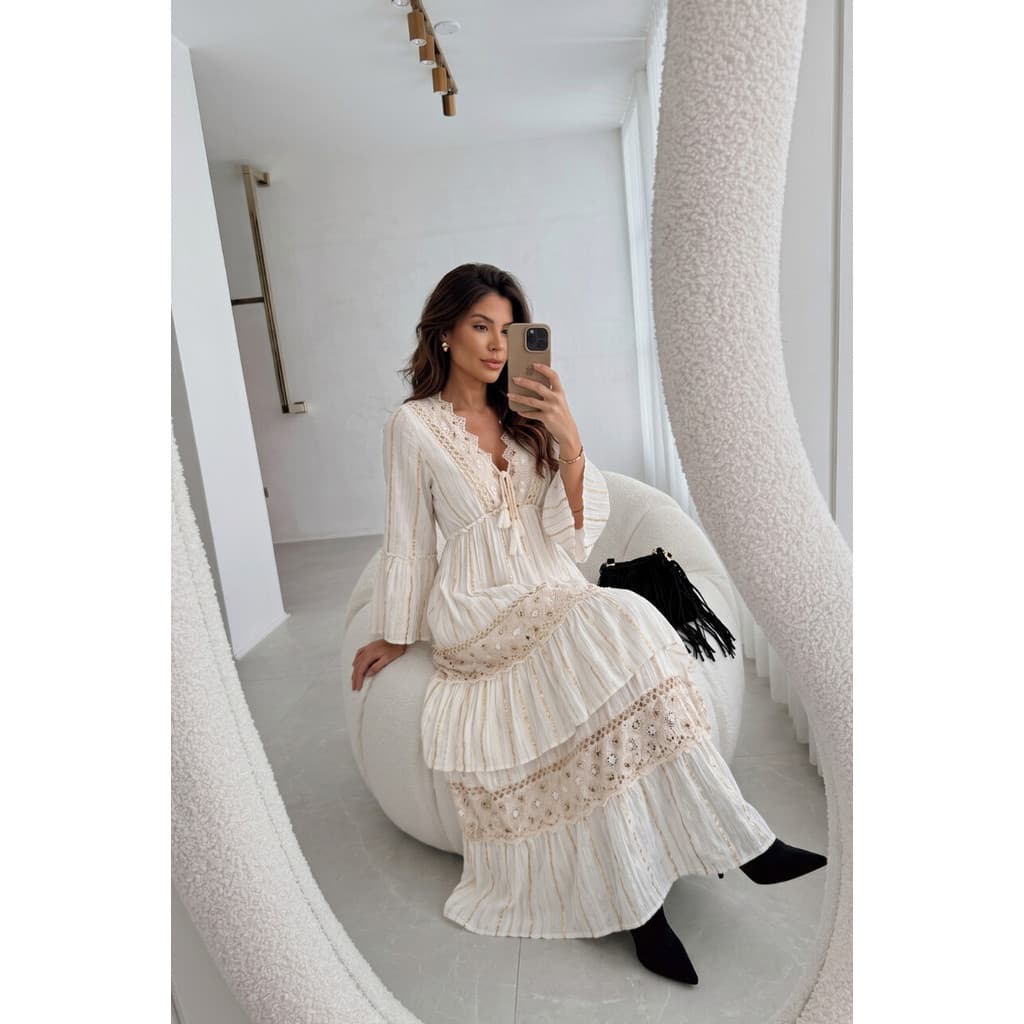 Vestido Elegance Boho e Renda Guipir Lese-5092