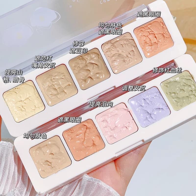 Xixixi Su Yan beleza corretivo paleta corretivo paleta de cinco cores maquiagem fundação capa de maquiagem embelezar bel