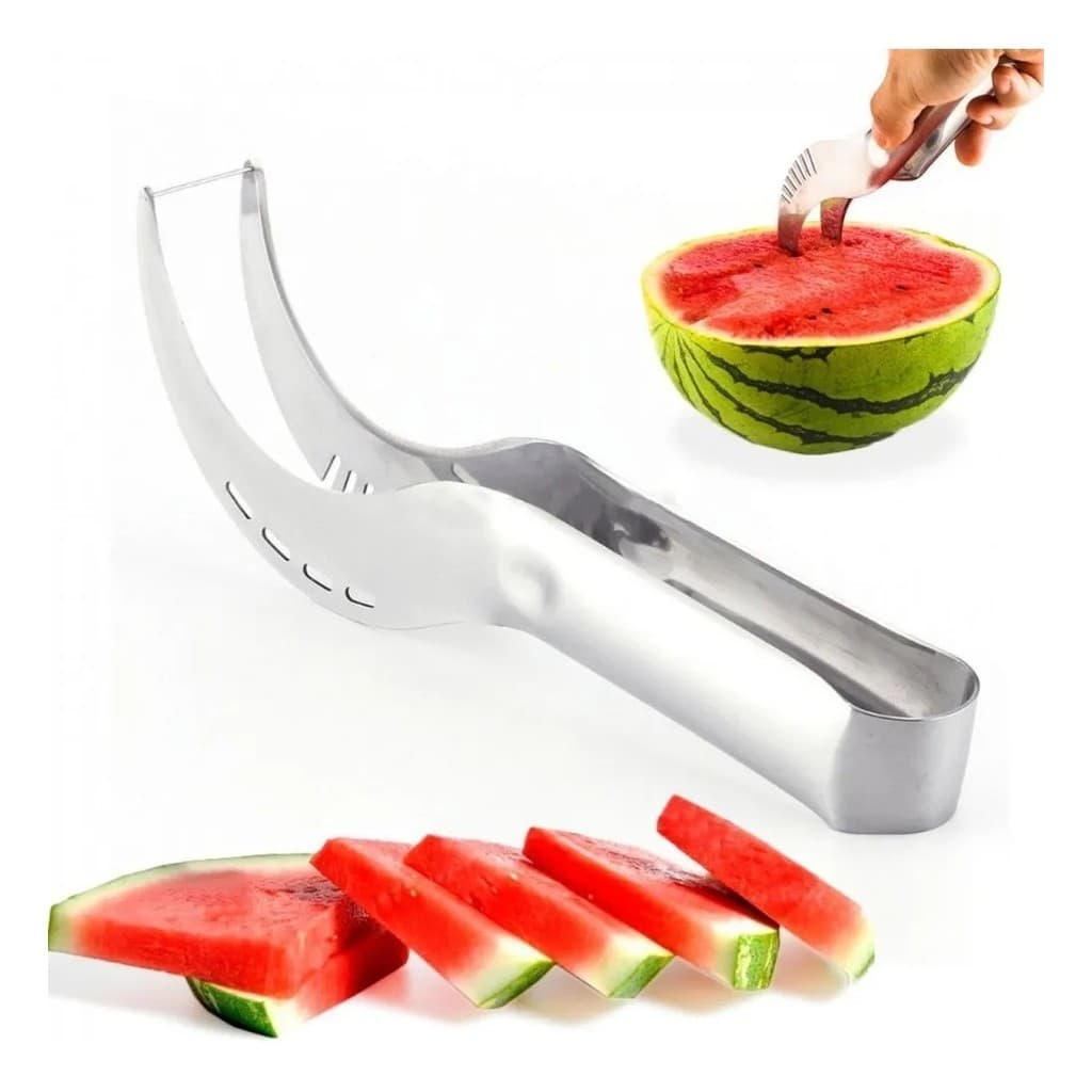 Cortador Fatiador Pegador Fruta Melancia Bolo Inox Cozinha Hotel Restaurante Casa