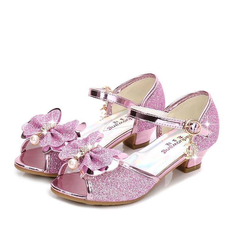 Sapatos De Princesa Meninas Congeladas Sandálias De Verão Para Crianças Piar Lantejoulas Coloridas Festa De Salto Alto
