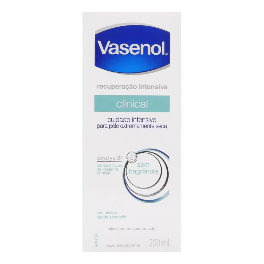 Loção Hidratante Corporal Vasenol Reparação Intensiva 200mL – Hidratação Profunda para Pele Seca