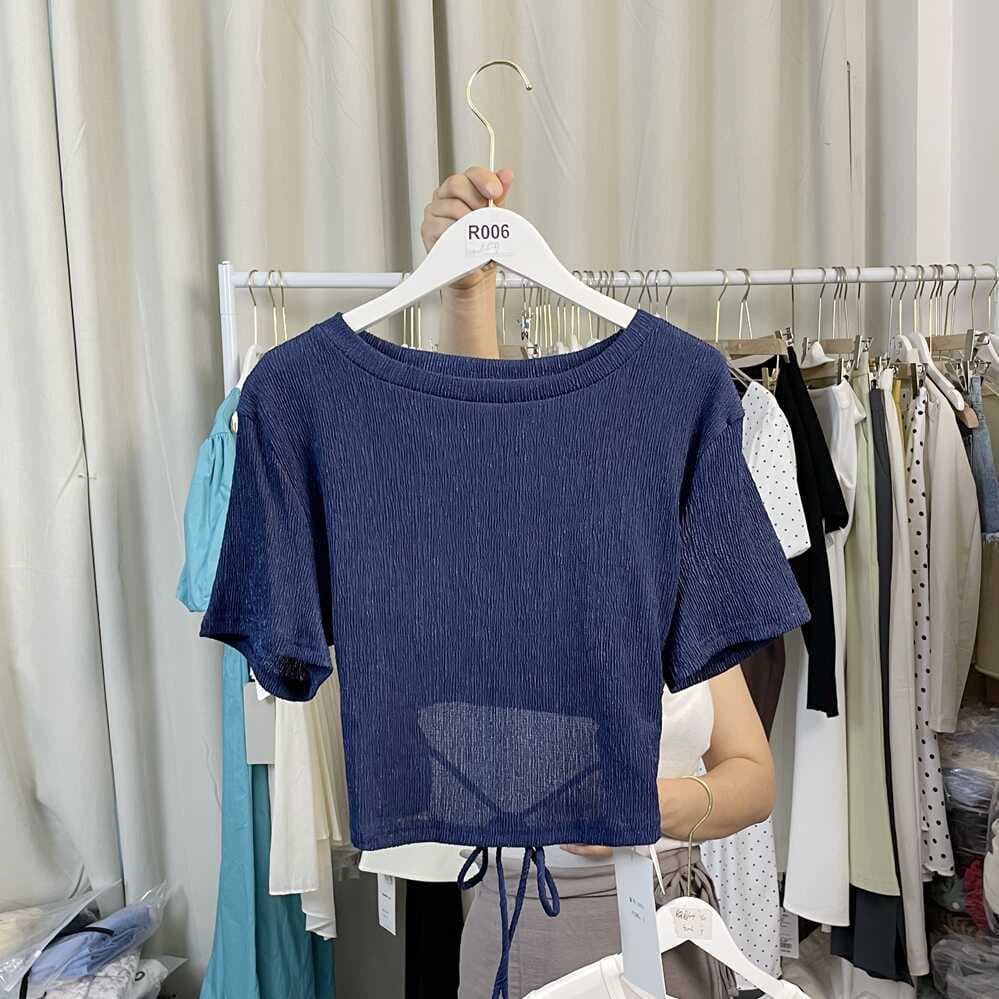 U874 Camiseta feminina de manga curta novo estilo Halter com cadarço