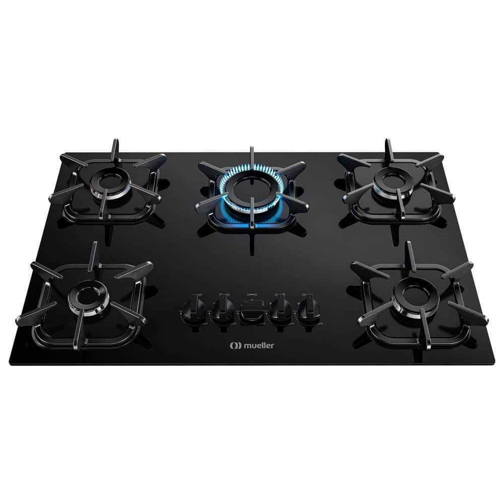 Cooktop Mueller 5Q UC 5 bocas com Ultra Chama e Grades de Ferro Fundido Preto Bivolt-  601270002