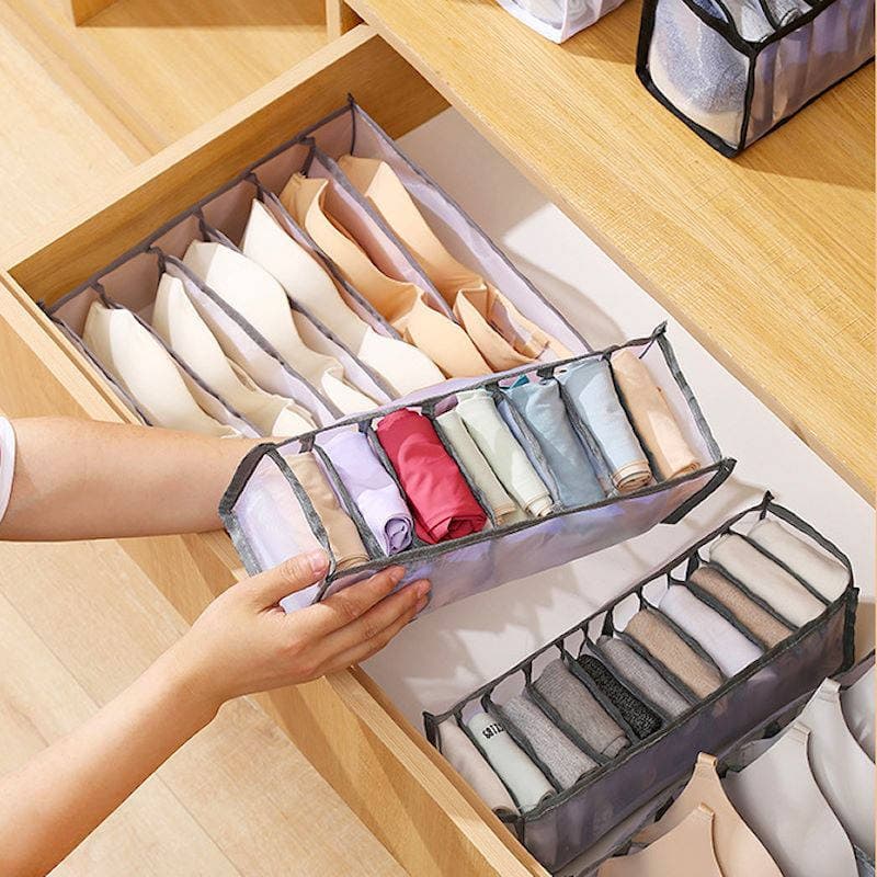 Kit 03 Organizador de Gavetas Dobrável Roupas Íntimas Sutiã