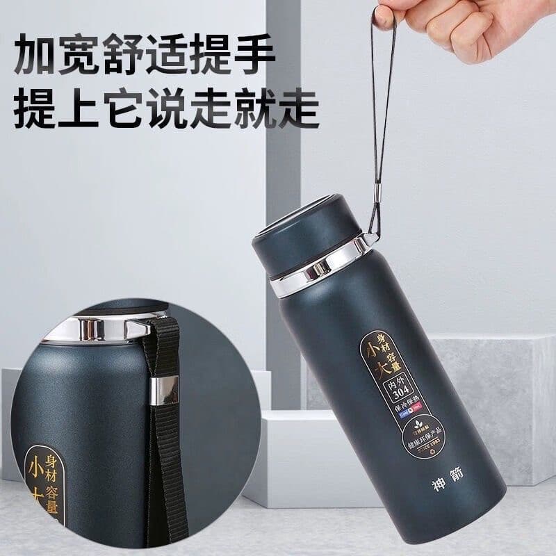 Xiongtai deus seta 304 carro copo térmico de aço inoxidável grande capacidade copo água genuíno novo estilo filtro escri