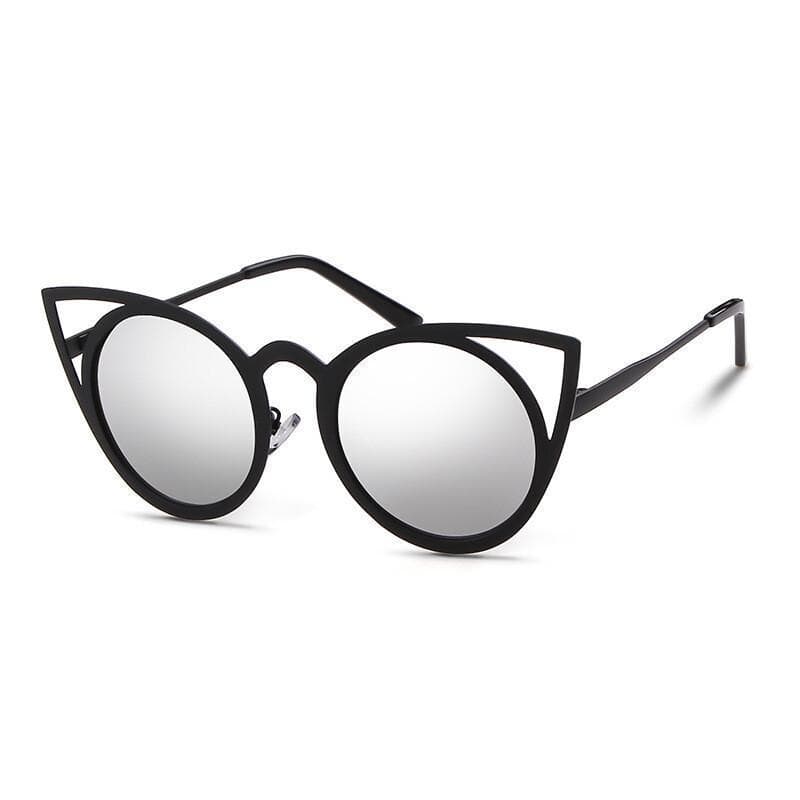 Óculos De Sol Redondos Olho De Gato Feminino Vintage Rosa Espelho Retrô Tons & * -