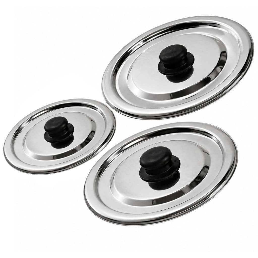 Jogo Tampas Alumínio Panelas Universal Polido Alta Durabilidade Espesso Resistência Cozinha Moderna