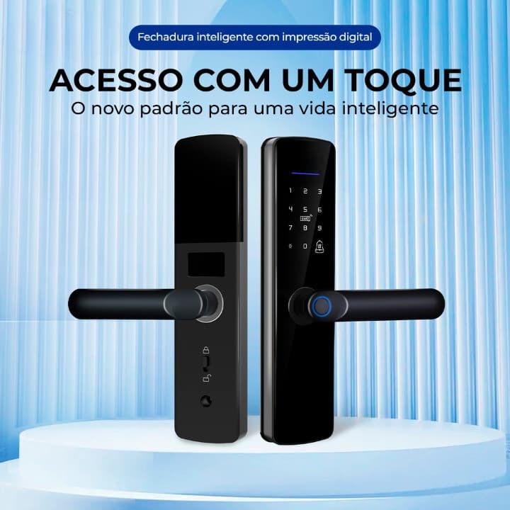 Fechadura Residencial Inteligente Digital Biometria e Senha Eletrônica Alta Segurança para Porta Principal