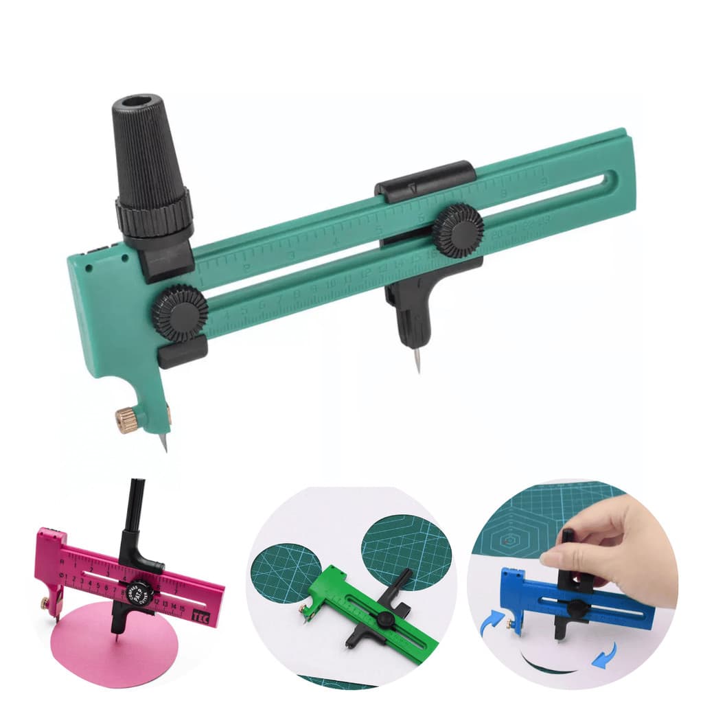 Estilete de Corte Compasso Cortador Circular Rotativo Alta Precisão Profissional Artesanato DIY EVA