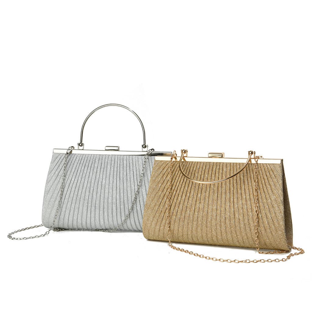 Bolsa Elegante Plissada Clutch Festa Com Alça Transversal Para Casamento Formatura E Jantar Noturno