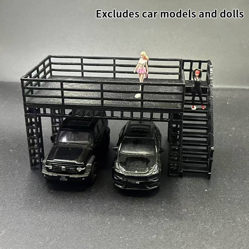 [EL-t] Diorama Em Escala 1/64 , Estrutura De Aço , Expositor , Modelo De Cena De Plataforma De Duas Camadas Garagem De C