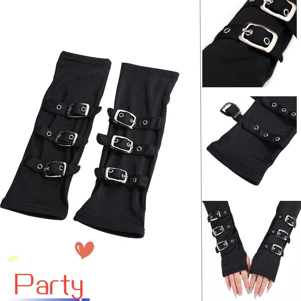 Party Wrist Mitten Hip Hop Cosplay Punk Gótico Fita De Ilhós Sem Dedos