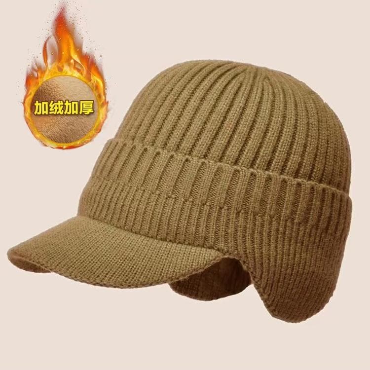 Chapéu masculino outono inverno chapéu de lã mais veludo engrossado chapéu de malha versão coreana na moda proteção de o