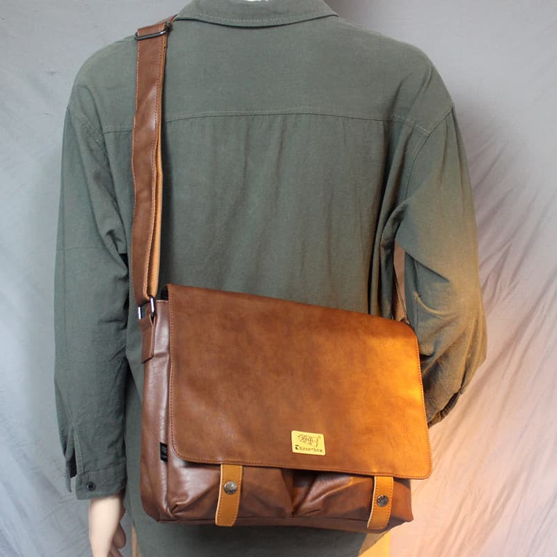 Bolsa mensageiro masculina Street Wear moda Casual couro bolsa de ombro estudantes do ensino médio mochila de grande cap