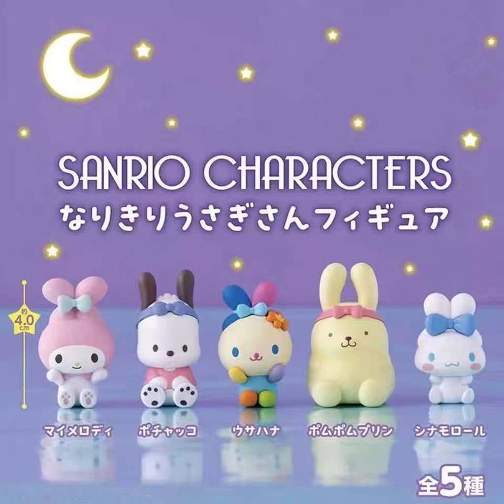 Sanrio Cosplay Série Coelho Caixa Cega Olá Kitty Cinnamoroll Kuromi Figura Brinquedo Decoração De Mesa Presente Das Cria