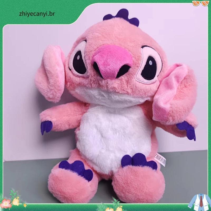 32CM Disney Plush Stitch Boneca Macia Com Iluminação Musical Baby Sleep Companion Kawaii Toy Sound 2024 Brinquedos De R
