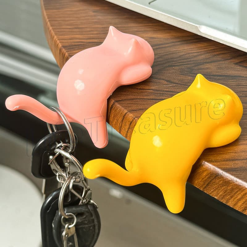 Rack De Suspensão De Objetos Diários-Gancho De Borda De Mesa Em Forma De Gato-Antiderrapante , Que Economiza Espaço-Deco