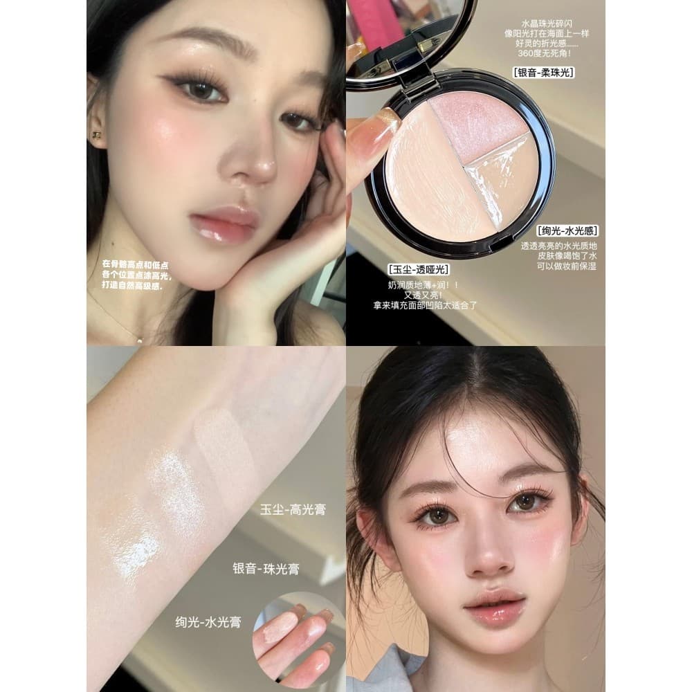 0Powder Sensation Hidratante Código da Pele ~ Highlighter Creme Iluminador Perolado Depressão Facial Fosco Hidratante Pe
