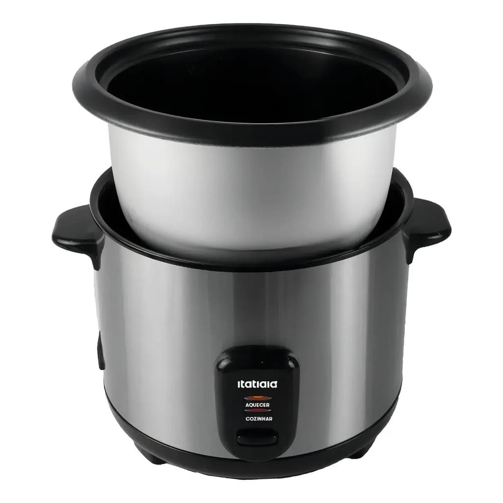 Panela Arroz Midi Elétrica Itatiaia 8 Xícaras Inox Antiaderente Preto 110v