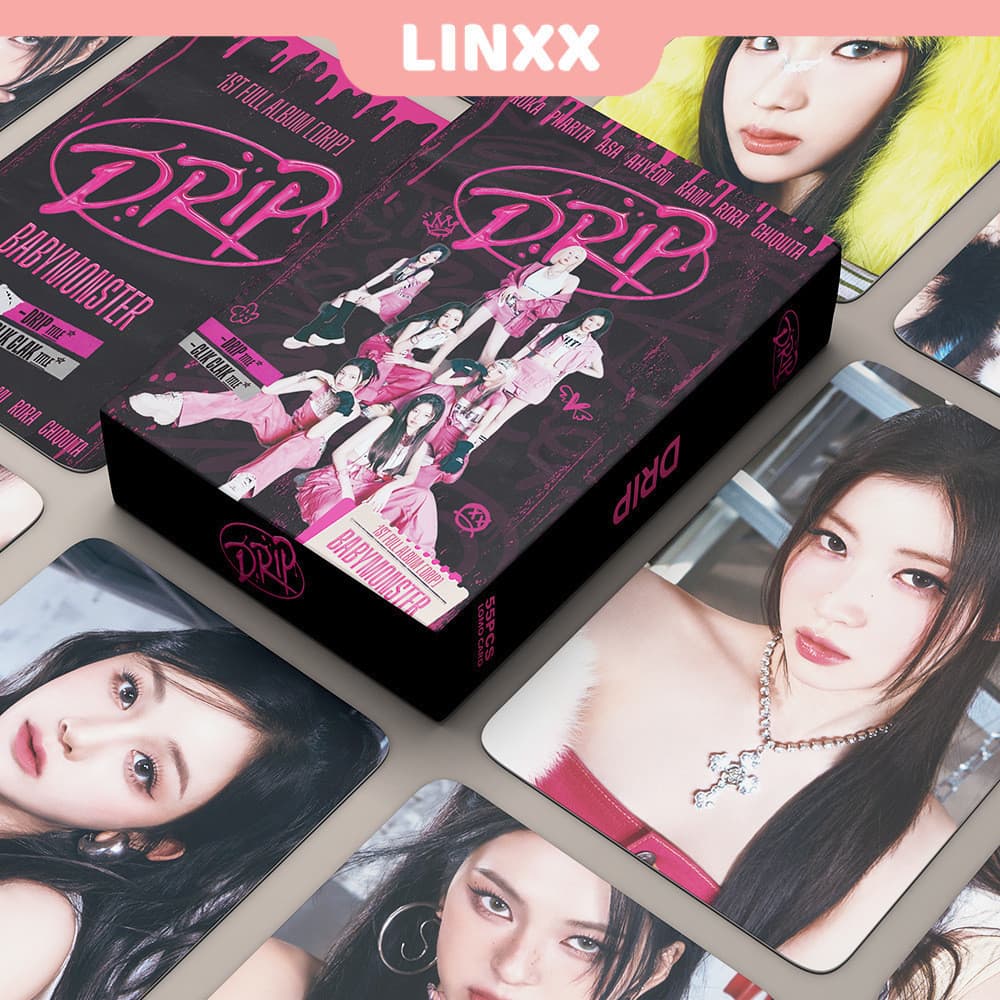 LINXX 55 Pcs BABYMONSTER DRIP Álbum Lomo Card Kpop Photocards Série De Cartões Postais